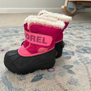 Sorel Kids' Fuchsia and Black Snow Boots